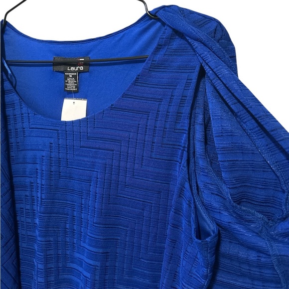 Laura Women's Royal Blue Dress and Cardigan Set - Size 1X - Picture 2 of 4
